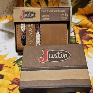 Justin Tan and Brown Genuine Leather Card Wallet